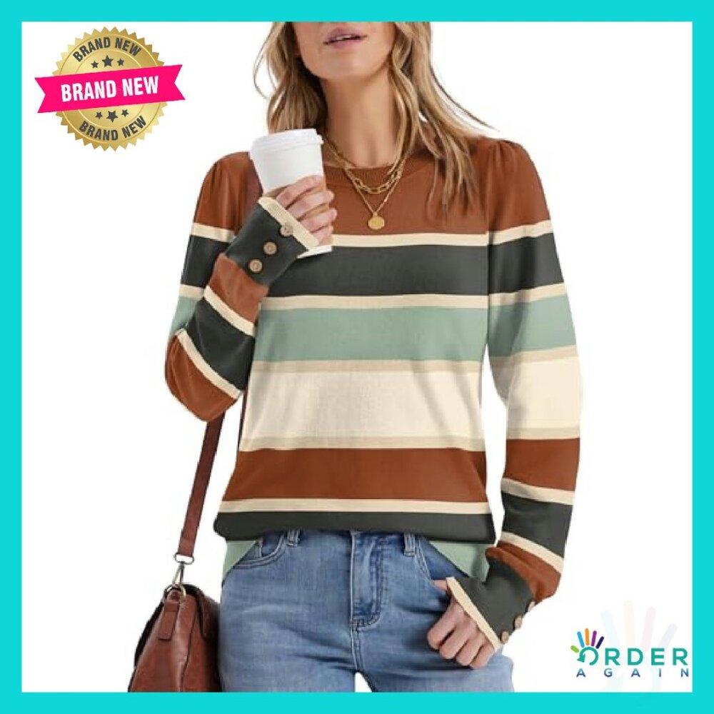 Soft Knit Pullover Long Sleeve Button Cuff Sweate… - image 4